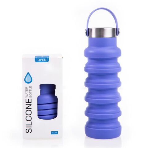 Reusable roll up water bottle BPA Free (Blue) - The Kit Chicks