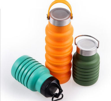 18oz Collapsible Water Bottle, Reuseable BPA Free Silicone