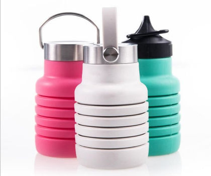 Bübi 35 oz 1 Liter Collapsible Silicone Reusable Water Bottle