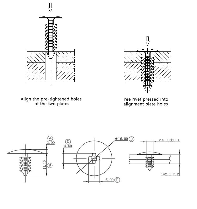 Gl-10 Pine Tree Clip Fir Pin Tree Rivet Plastic Parts For Automotive ...