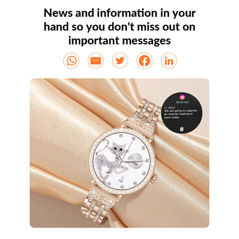 Montre connectée rose pour femmes - à IOS. Android et HarmonyOS