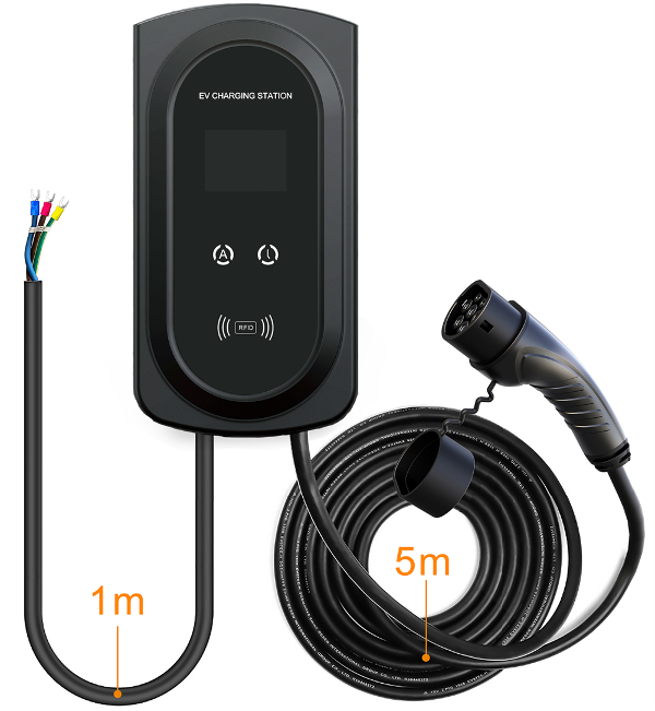 NEW 11KW 22KW 32A EV Charging Cable 7.4KW Type 2 to Type 2 16A Mennekes  Connector Plug With 5M Spiral Cable for Electric Vehicle