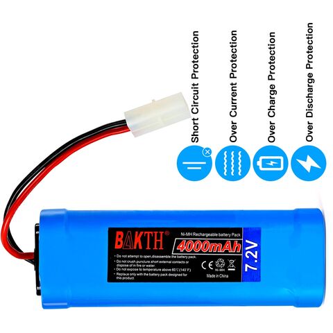 BAKTH 9.6V 2000mAh NiMH High Capacity Battery Pack for RC Cars