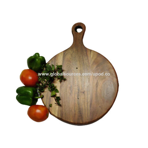 Buy Wholesale India Luxury Unique Acacia Wood Natural Round Multi Purpose  Handmade Small Chopping & Cutting Board & Customized Color Round Chopping  Board at USD 9.46