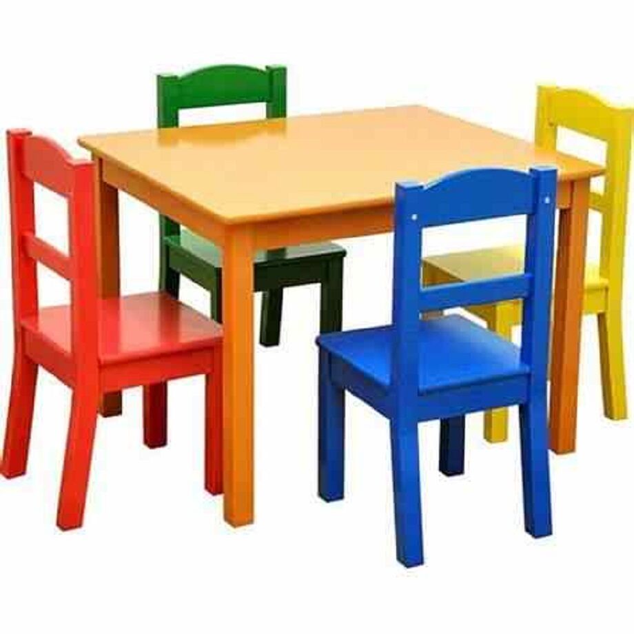 Mesa niños infantil con 4 sillas, grupo de mesa infantil en altura  ajustable, juego de sillas para jardín de infantes y habitación infantil,  grupo de