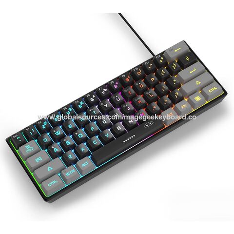 Wired Gaming Keyboard RGB Backlit Portable 60% Tenkeyless Keypad Mechanical  Feel