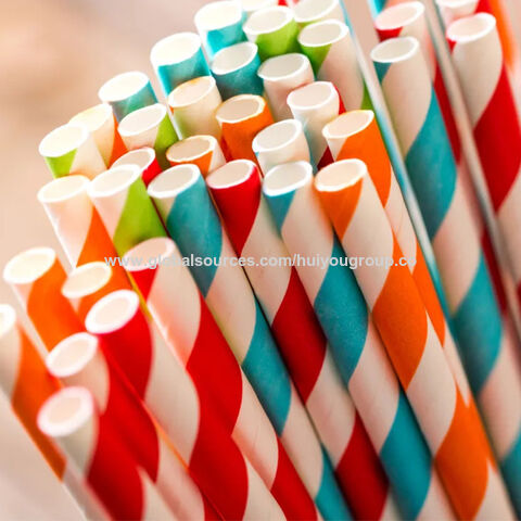 Pajitas de Papel Desechables con Impresión Personalizada, Envoltorio Individual, Biodegradables, Venta al por Mayor, Pajitas Ecológicas de Papel para Bebidas con Cajas