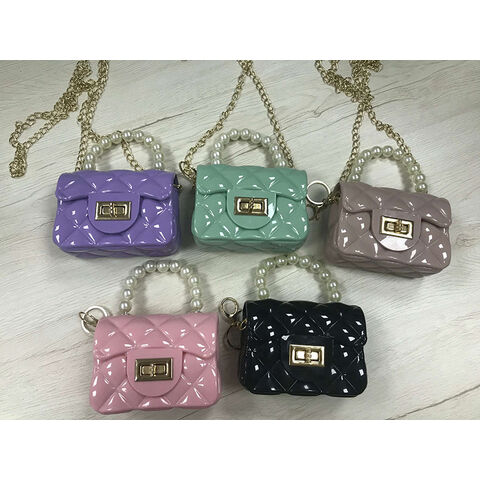 Bulk Buy China Wholesale Big Selling Pvc Jelly Bag Diamond Check Mini Bag  Pearl Hand Handle Light Gold Chain Strap Side With Lobster Button Keychain  $1.43 from Qingdao Kekko Trading Co. Ltd