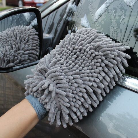 Car Wash Microfiber Chenille Gloves - Waterproof lining - Premium