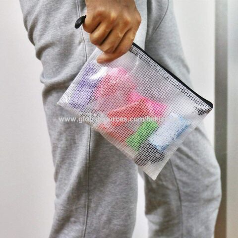 Mesh Zipper Pouch, 6 PCS 3 Sizes, A4 A5 A6 Zipper Bags Clear Zipper Pouch  Small