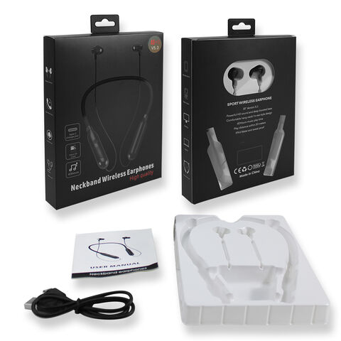 Bluetooth Neckband Headphone Soft Necklace Real Stereo Bass