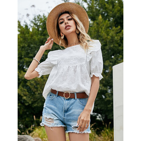 Women Women Tunic Cardigan Tees Pullovers Blouses Drawstring Blouses Solid  Blouse Tops Floral Print Puff Linen Shirts for Women Bulk Tshirts for  Printing Wholesale