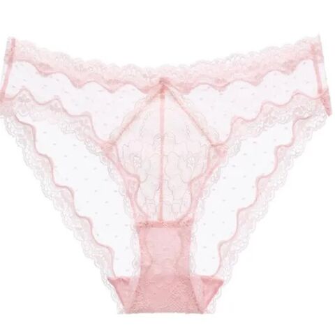 Women Mesh Lace Panties Female Low Waist Transprant Underwear