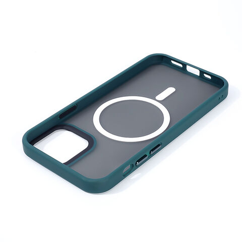 Funda Magnética Transparente para iPhone 12/12 Pro, PC y TPU Suave, Carga Inalámbrica