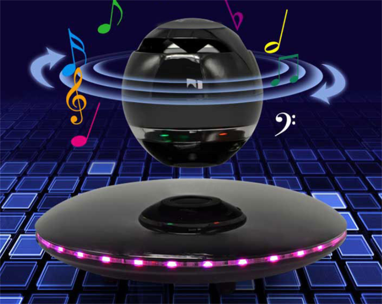 Rgb Night Light New Design 360 Degree Rotation Levitating Speaker With Led Lights Magnetic 7154