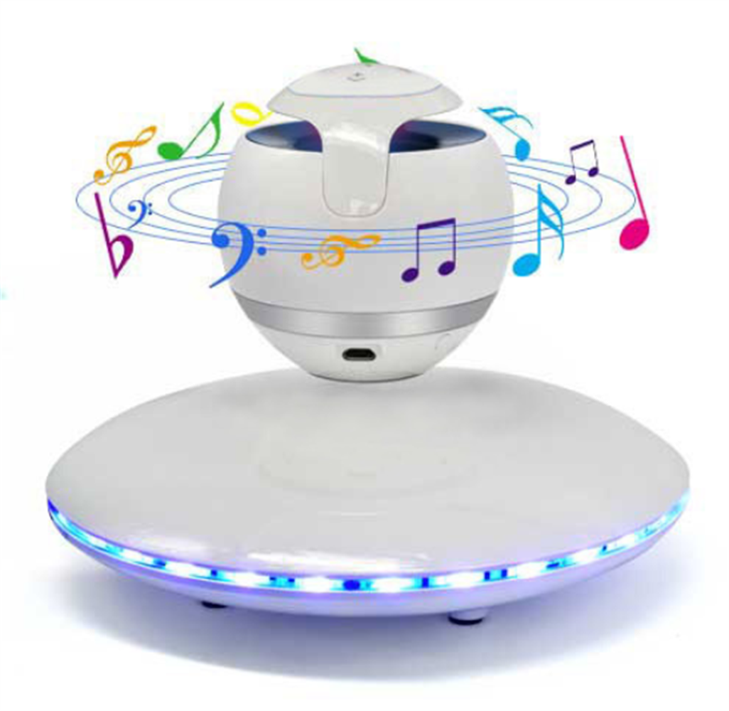 Rgb Night Light New Design 360 Degree Rotation Levitating Speaker With Led Lights Magnetic 2418