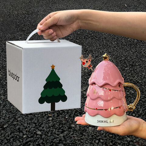 Tasse à café écologique en céramique de Noël en gros, ensemble de tasses à thé
