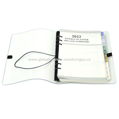 A5 Slim Transparent PVC Loose Leaf Notebook Cover Planner Agenda
