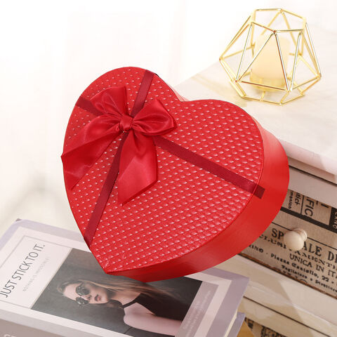 Heart Shaped Boxes With a Bow Red Cream Set of 3 Gift Boxes Flower Boxes  Boxes With Lid Home Decor Christmas Gift Box 