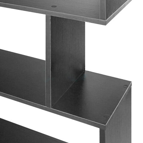 Tangkula 2-tier Free Standing S-shaped Bookcase Multifunctional