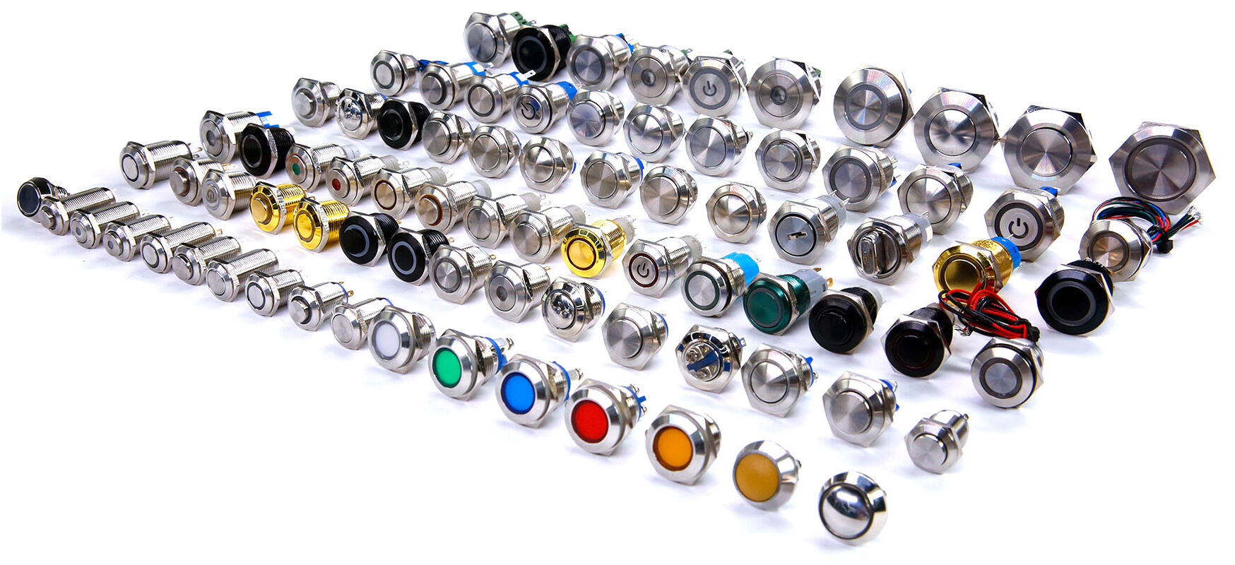 Metal Push Button Switch 12 Mm Latching With Light Mini Vandal ...