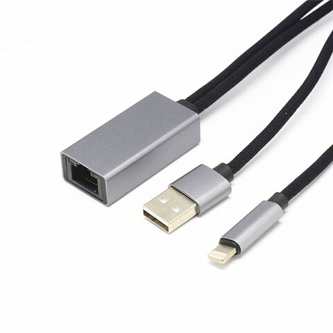 Cables para iPhone, Adaptador Lightning de 8 pines a LAN RJ45 Cable de 100M para iPhone - Suministros de conectividad para iPhone
