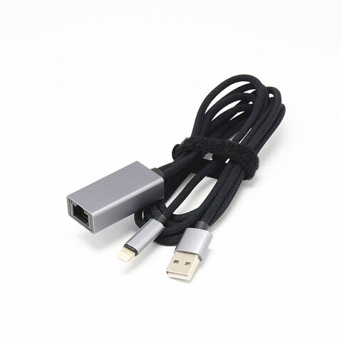 Cables para iPhone, Adaptador Lightning de 8 pines a LAN RJ45 Cable de 100M para iPhone - Suministros de conectividad para iPhone