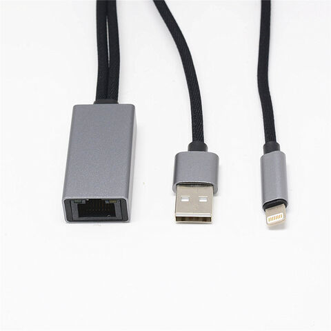 Cables para iPhone, Adaptador Lightning de 8 pines a LAN RJ45 Cable de 100M para iPhone - Suministros de conectividad para iPhone