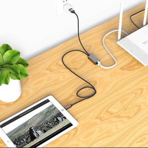 Cables para iPhone, Adaptador Lightning de 8 pines a LAN RJ45 Cable de 100M para iPhone - Suministros de conectividad para iPhone