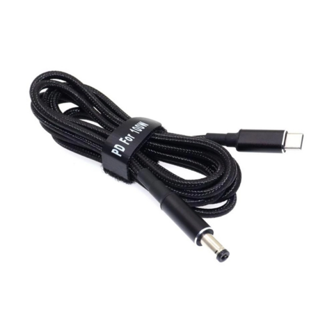 Cable de Carga USB-C a DC, Adaptador de Corriente 1.8M 20V/5A 100W PD Carga Rápida, Salida DC 5.5*2.1 4.5*3.0mm para Cargar Laptops