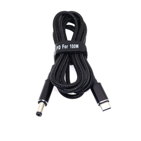 Cable de Carga USB-C a DC, Adaptador de Corriente 1.8M 20V/5A 100W PD Carga Rápida, Salida DC 5.5*2.1 4.5*3.0mm para Cargar Laptops