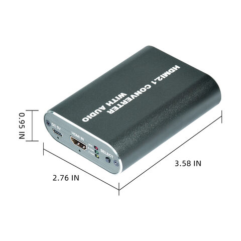 Extracteur audio HDMI - Entrée : HDMI mâle Sortie 1 : HDMI femelle Sortie 2  : Toslink femelle Sortie 3 : Micro USB femelle Sortie 4 : Jack 3.5mm  femelle Résolution maximale : 4K@30Hz