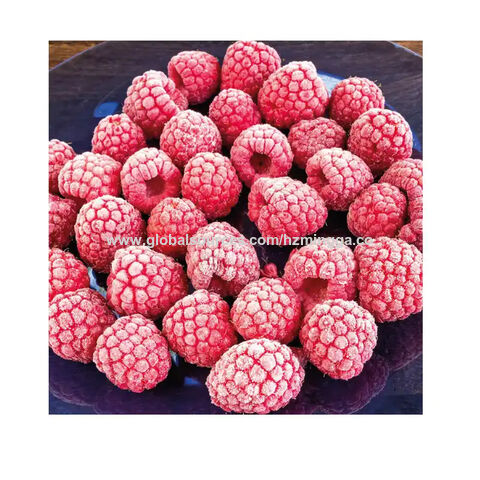 Neu eingetroffene, preiswerte, gefrorene wilde Himbeeren, ganze Früchte für besten Geschmack, hochwertige, frische Früchte im Angebot.