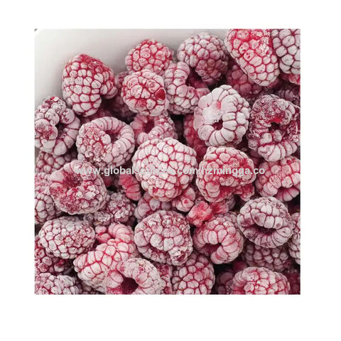 Neu eingetroffene, preiswerte, gefrorene wilde Himbeeren, ganze Früchte für besten Geschmack, hochwertige, frische Früchte im Angebot.