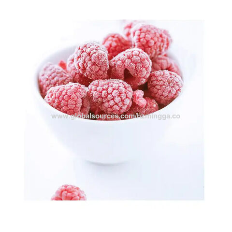 Neu eingetroffene, preiswerte, gefrorene wilde Himbeeren, ganze Früchte für besten Geschmack, hochwertige, frische Früchte im Angebot.