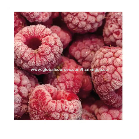Neu eingetroffene, preiswerte, gefrorene wilde Himbeeren, ganze Früchte für besten Geschmack, hochwertige, frische Früchte im Angebot.