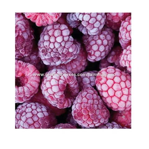 Neu eingetroffene, preiswerte, gefrorene wilde Himbeeren, ganze Früchte für besten Geschmack, hochwertige, frische Früchte im Angebot.