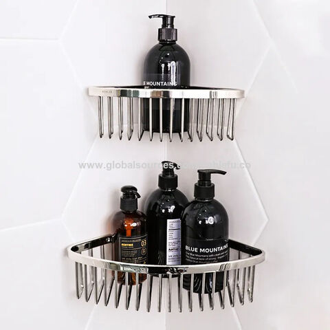Self Adhesive Wall Mount Shower Corner Shelf with Hooks Bathroom Shower  Caddy - China Bathroom Accessories, Wall Shelves