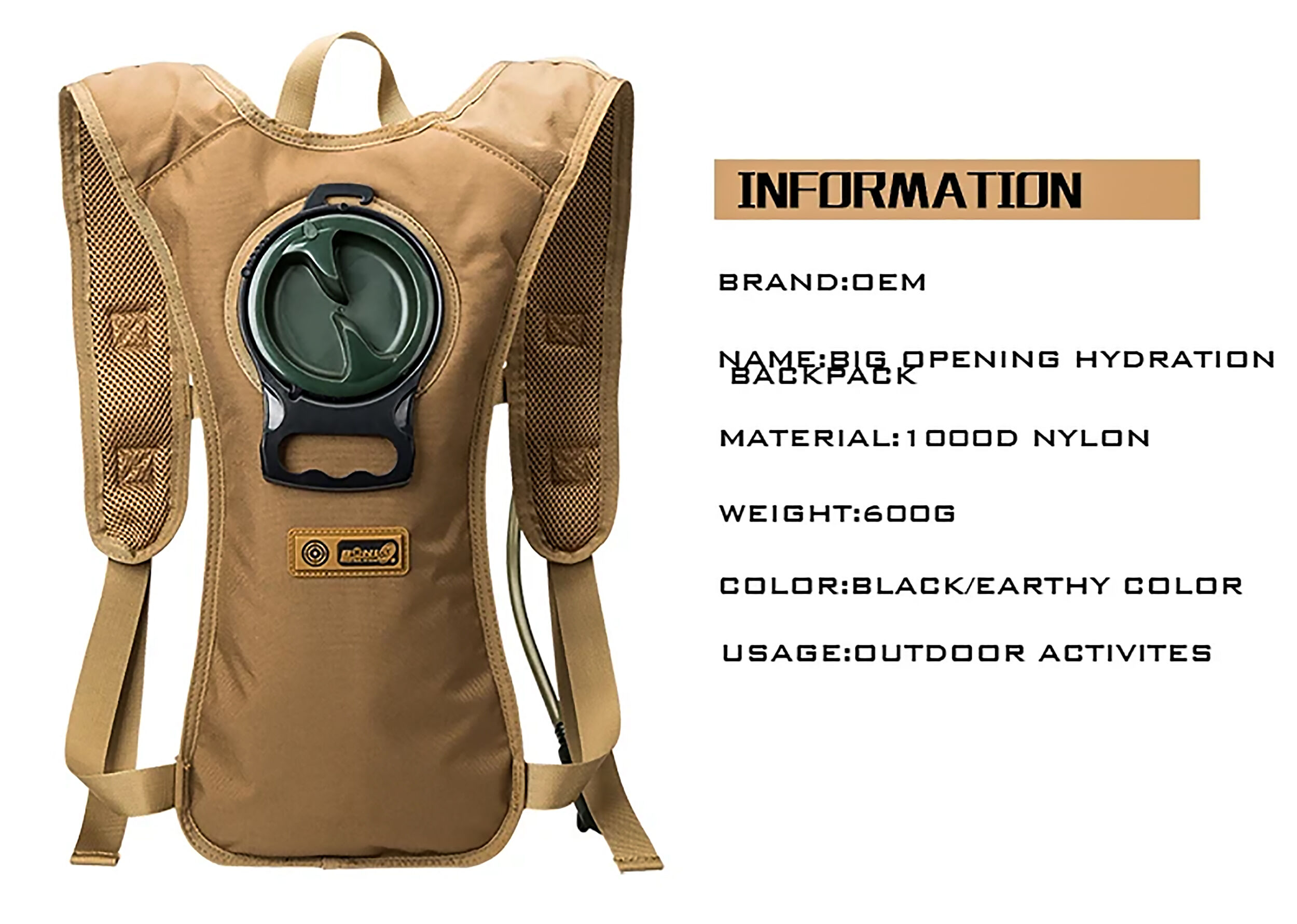 Earthy Color Water Bladder Backpack Black Hydration Backpack Beach ...
