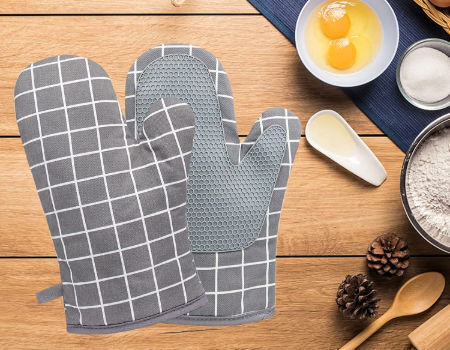 Oven Mitts and Potholders BBQ Gloves-Oven Mitts and Pot Holders with Recycled Infill Silicone supplier