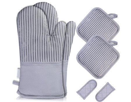 Oven Mitts and Potholders BBQ Gloves-Oven Mitts and Pot Holders with Recycled Infill Silicone supplier