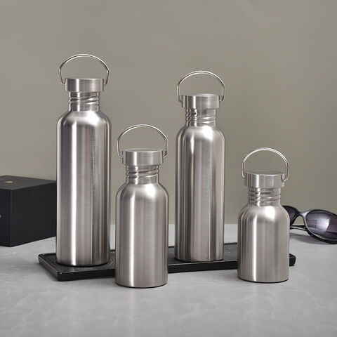 Bouteilles de sport 350 ml à simple paroi en acier inoxydable avec poignée annulaire pour vélo, sac à dos, camping, meilleures ventes Amazon 2023