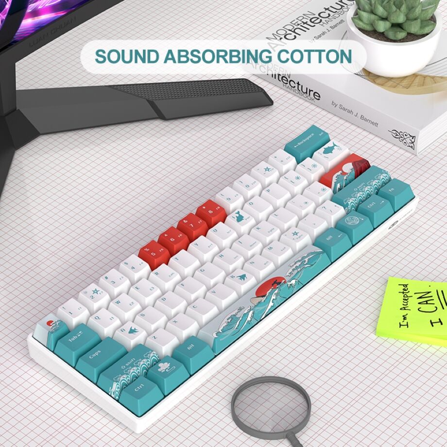 Magegee New 60% Wireless Mechanical Keyboard Star61 Plus, 3-mode Gaming ...