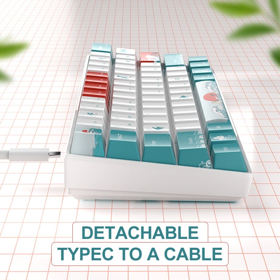 Magegee New 60% Wireless Mechanical Keyboard Star61 Plus, 3-mode Gaming ...