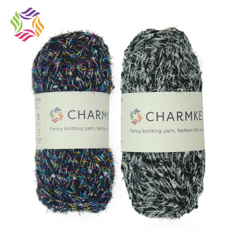 Charmkey Colorful Fashion Yarn Crochet Fancy Yarn Gold Color Lurex