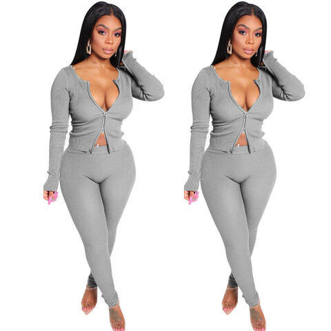 Fashion Women Sweater Pant Set  Womens Two Piece Sweater Sets