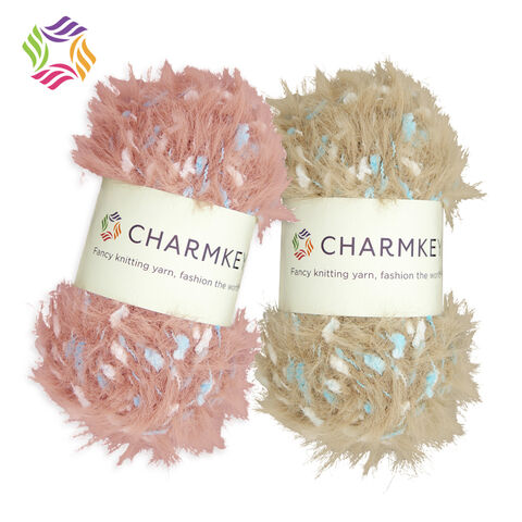 Suministro de Fábrica Charmkey: Hilado Pom Pom Mezcla de Poliéster y Nylon, Hilado Esponjoso para Tejer
