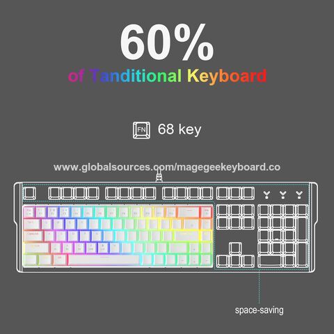 Magegee Mk-box Plus 60% Wireless Mechanical Keyboard, 3-mode