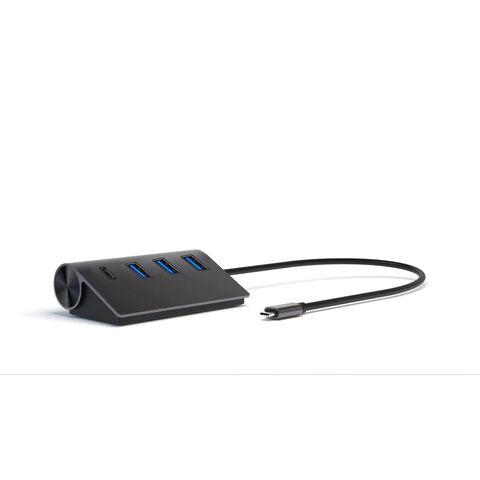 7-Port USB 3.0 Hub Typ C, fünf USB 3.0 Datenports und zwei DC 5V/4A Ladeports, kompatibel mit Windows/macOS/Linux