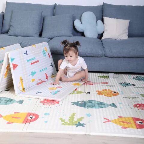  Tapete de juego para bebés, tapete reversible de espuma para el  cuidado del bebé, tapete de juego impermeable para bebés, bebés y niños  pequeños : Bebés